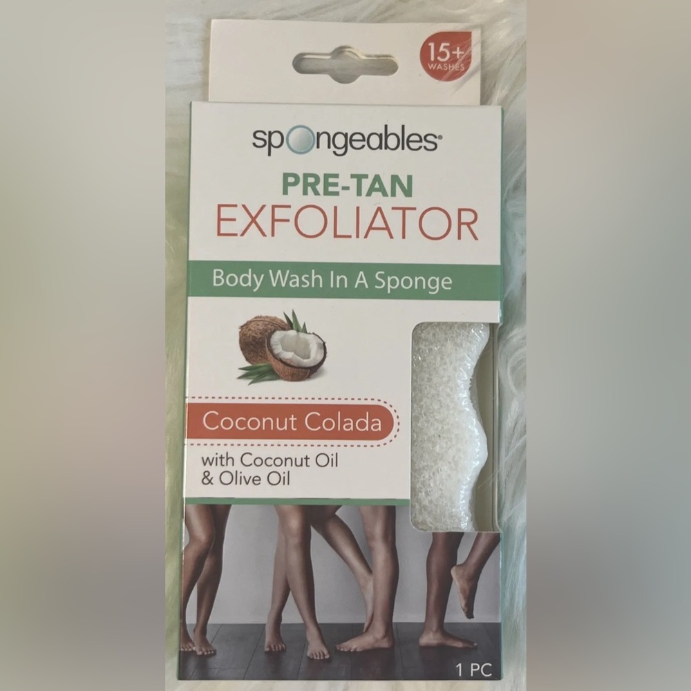Spongeables | Coconut Colada Pre-Tan Exfoliator, Coconut & Olive Oil